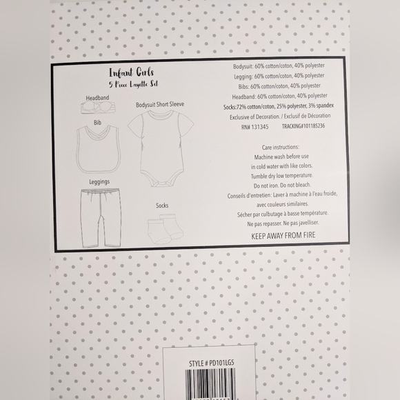 PICKLE & DOT, Infant Girls 5 piece Layette Set. 6-9 Months. - Picture 4 of 4